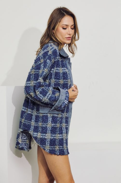 Winter Lamb Wool Stitching Corduroy Jacket in Jackets
