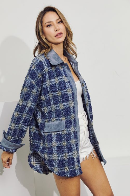 Winter Lamb Wool Stitching Corduroy Jacket in Jackets