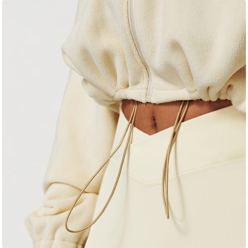 Stand Collar Loose Fleece Warm Jacket in Sports Tops