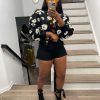 Autumn Winter Retro Three Dimensional Floral Loose Single Breasted Cardigan Short Jacket in Jackets