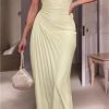 One Shoulder Pleated Color Light Color Series Irregular Asymmetric Dress in Dresses