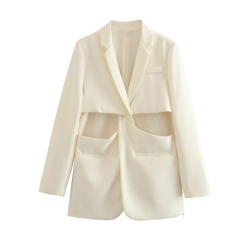 Personality Waist Hollow Out Cutout Out Blazer in Blazers Suits
