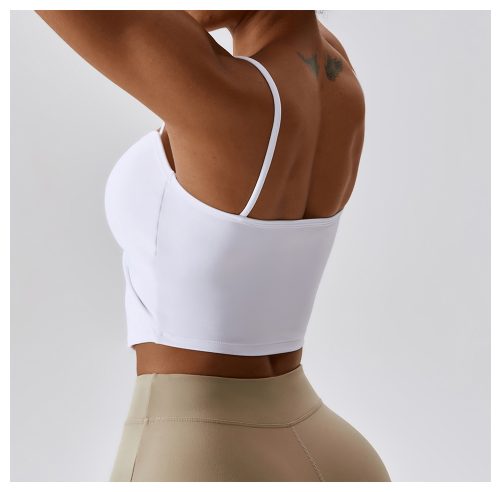 Sexy Pleated Nude Feel Yoga Vest in Sports Bras