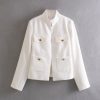 French Stand Collar Texture Blazer in Blazers Suits