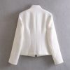 French Stand Collar Texture Blazer in Blazers Suits