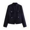 French Stand Collar Texture Blazer in Blazers Suits