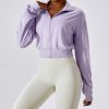 Loose Zip Long Sleeve Sweatshirt in Sports Tops