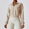Loose Zip Long Sleeve Sweatshirt in Sports Tops