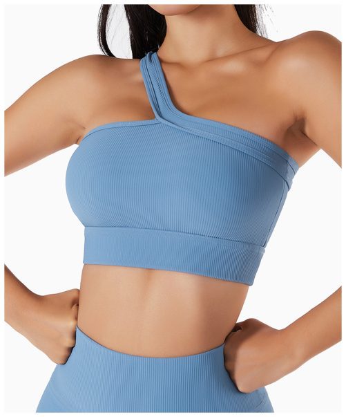 One-Shoulder Yoga Bra in Sports Bras