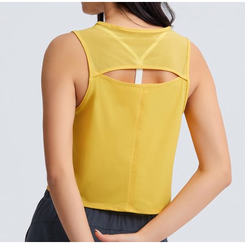 Sleeveless Navel-Exposed Short Sexy Back Hollow-out Quick-Drying Breathable Sports Top in Sports Tops