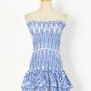 A-Line Bandeau One Shoulder Embroidery Dress in Dresses