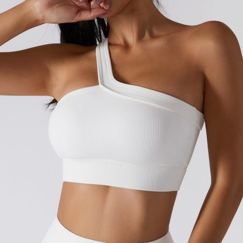One-Shoulder Yoga Bra in Sports Bras