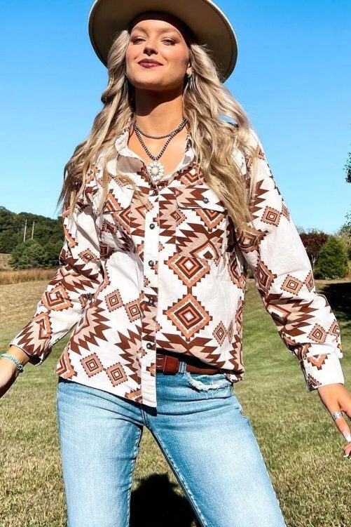 Spring Autumn Fashionable Loose All Match Long Sleeve Single Breasted Collared Shirt in Shirts & Blouses