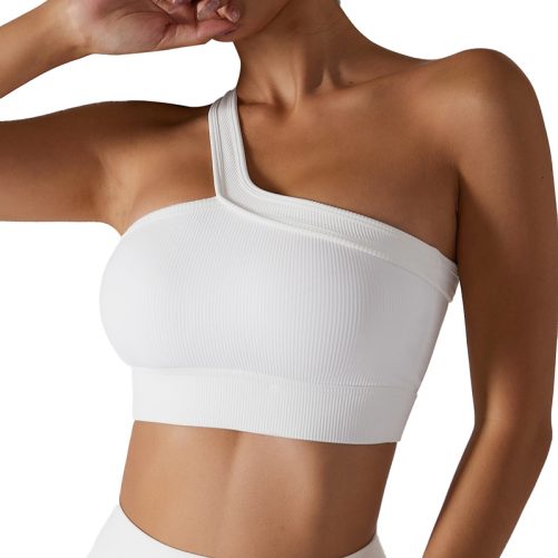 One-Shoulder Yoga Bra in Sports Bras