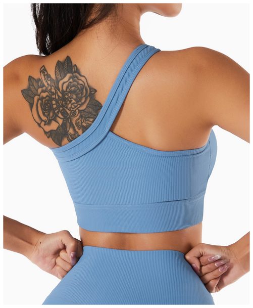 One-Shoulder Yoga Bra in Sports Bras