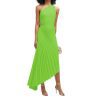 One Shoulder Pleated Color Light Color Series Irregular Asymmetric Dress in Dresses