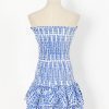 A-Line Bandeau One Shoulder Embroidery Dress in Dresses