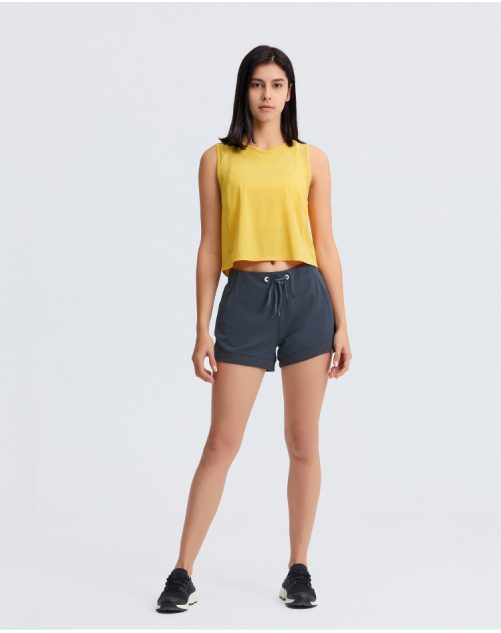 Sleeveless Navel-Exposed Short Sexy Back Hollow-out Quick-Drying Breathable Sports Top in Sports Tops