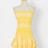A-Line Bandeau One Shoulder Embroidery Dress in Dresses