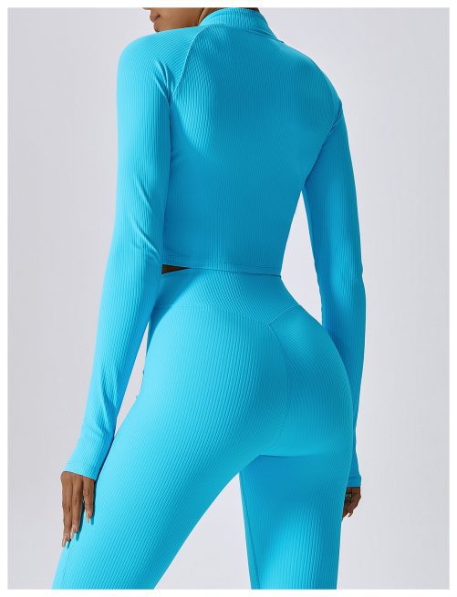Autumn Quick Drying Long Sleeved Yoga Thread Zipper Jacket in Sports Tops