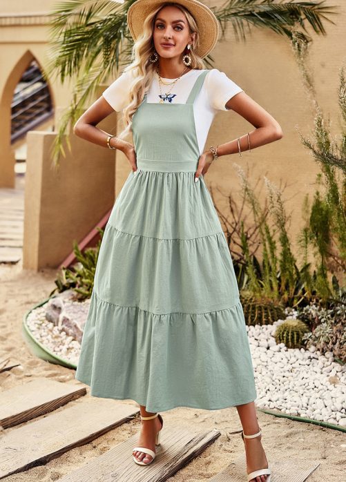 Summer Station Casual Solid Color Cami Dress in Dresses