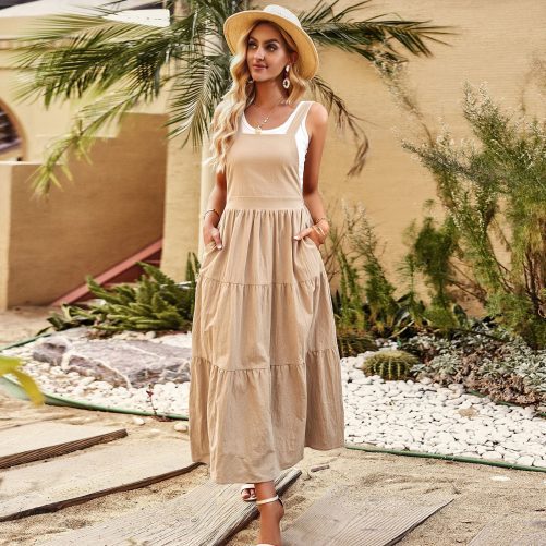 Summer Station Casual Solid Color Cami Dress in Dresses