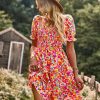 French Romantic Short Sleeve Tiered Dress in Dresses
