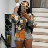 Autumn Winter Retro Three Dimensional Floral Loose Single Breasted Cardigan Short Jacket in Jackets