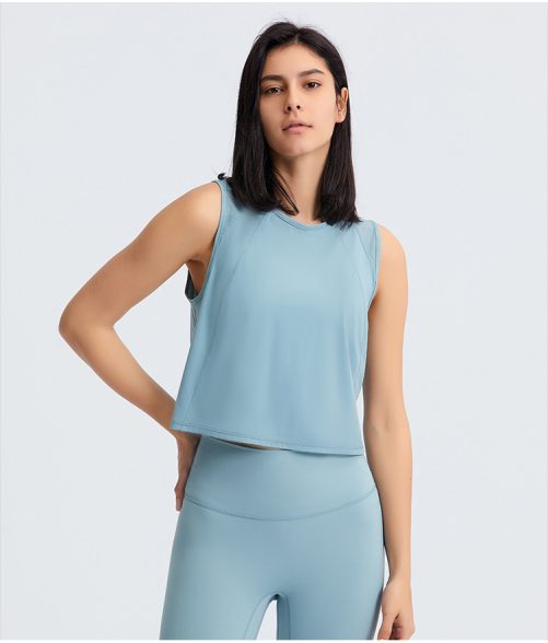 Sleeveless Navel-Exposed Short Sexy Back Hollow-out Quick-Drying Breathable Sports Top in Sports Tops