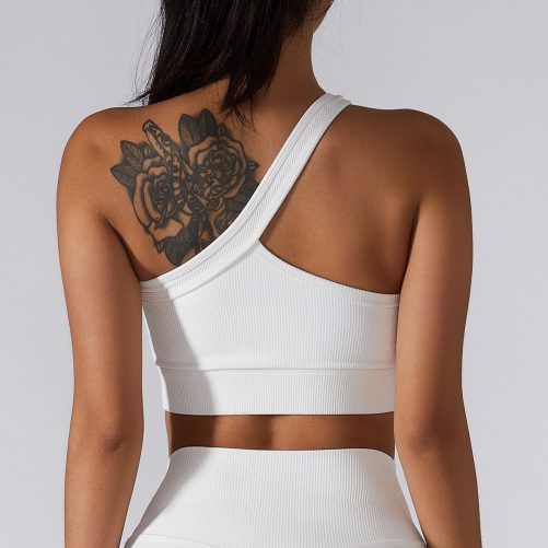 One-Shoulder Yoga Bra in Sports Bras