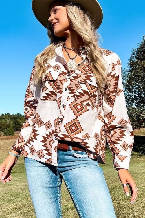 Spring Autumn Fashionable Loose All Match Long Sleeve Single Breasted Collared Shirt in Shirts & Blouses