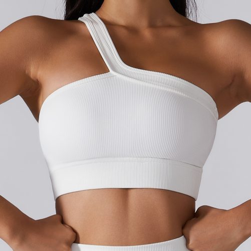 One-Shoulder Yoga Bra in Sports Bras