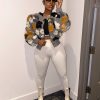 Autumn Winter Retro Three Dimensional Floral Loose Single Breasted Cardigan Short Jacket in Jackets