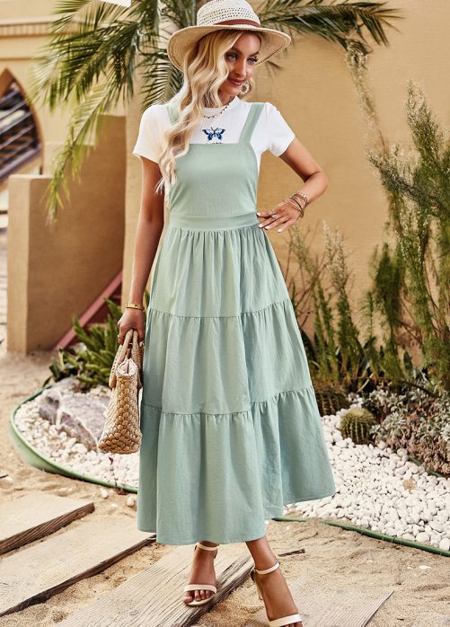 Summer Station Casual Solid Color Cami Dress in Dresses