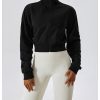 Loose Zip Long Sleeve Sweatshirt in Sports Tops