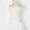 A-Line Bandeau One Shoulder Embroidery Dress in Dresses
