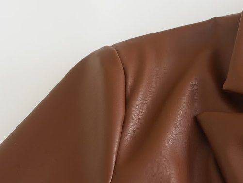 Autumn Winter Faux Leather Double Breasted Blazer in Blazers Suits