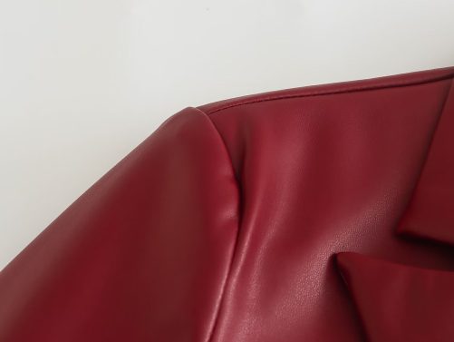 Autumn Winter Faux Leather Double Breasted Blazer in Blazers Suits