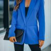 Spring Summer One Button Long Sleeve Candy Color Blazer in Blazers Suits