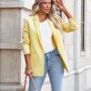 Spring Summer One Button Long Sleeve Candy Color Blazer in Blazers Suits