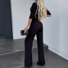 Casual Solid Color Loose Two Piece Suit in Pant Sets