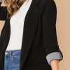 Fall Winter Stitching Collared Slim Fit Graceful Blazer in Blazers Suits