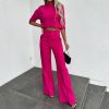 Casual Solid Color Loose Two Piece Suit in Pant Sets