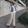 Early Autumn V neck Linen Surface Knitted Vest in Vests