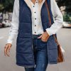 Simple Stitching Plush Double Sided Women Vest Hooded in Vests