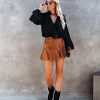 High Waist Ruffles Irregular Asymmetric Leather Skirt in Skirts
