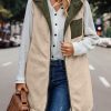 Simple Stitching Plush Double Sided Women Vest Hooded in Vests