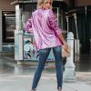 Spring Fashionable Sequ Collared Casual Blazer in Blazers Suits