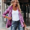 Spring Fashionable Sequ Collared Casual Blazer in Blazers Suits