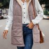 Simple Stitching Plush Double Sided Women Vest Hooded in Vests
